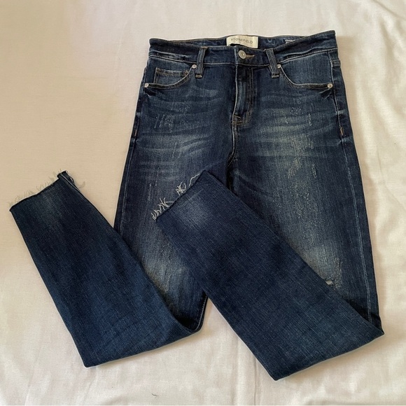 Stonefield 26 x 27 Conrad Ankle High Rise Skinny Jeans ~ Distressed Rae Hem - Picture 1 of 10